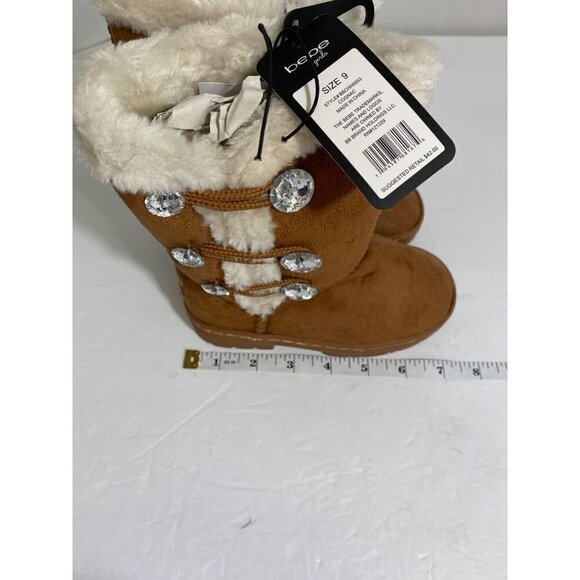 New Bebe Toddler Girls Size 9 Winter Boots Rhinestones Buttons Slip-On Mid-Calf - Picture 7 of 7